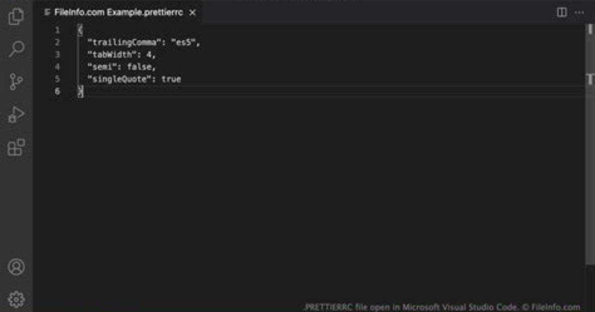 Generate. Prettierrc File