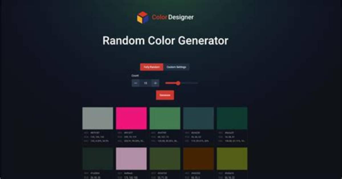 Generate Random Colors (Rgb)