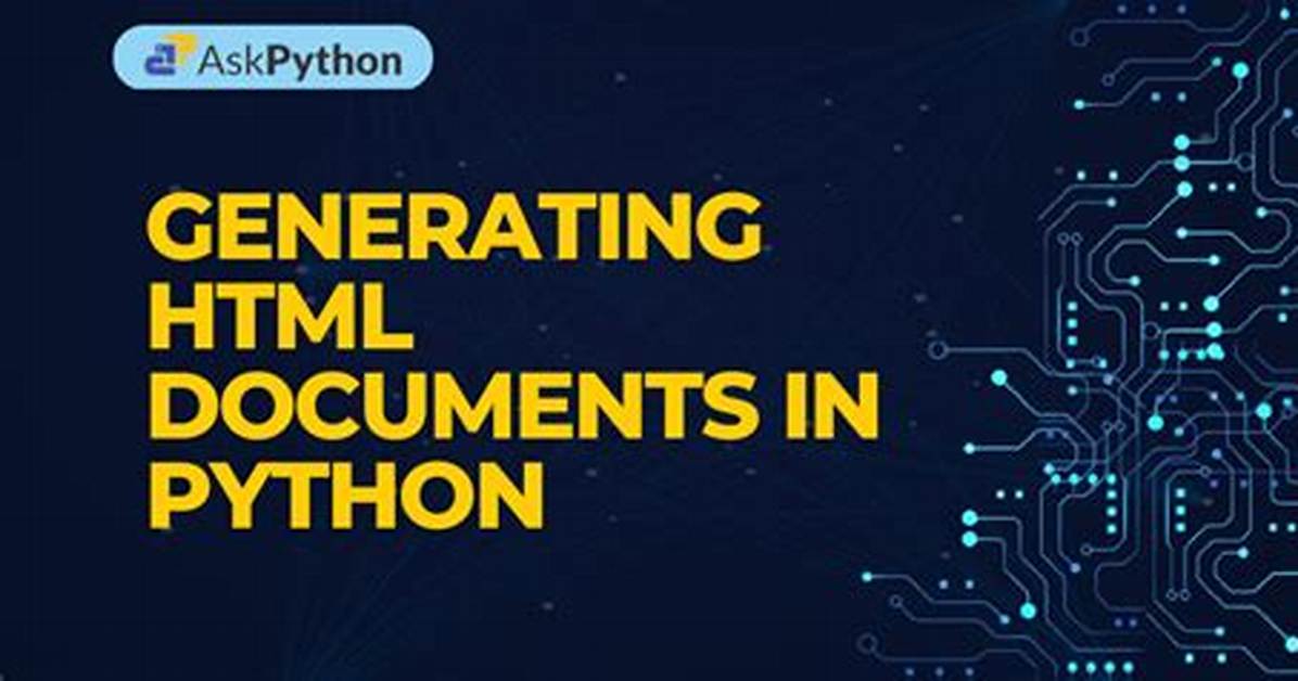 Generating Html Documents in Python