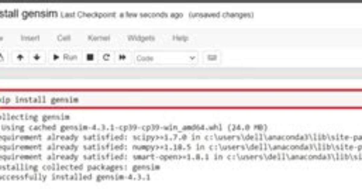 Gensim Error: No Module Named Gensim