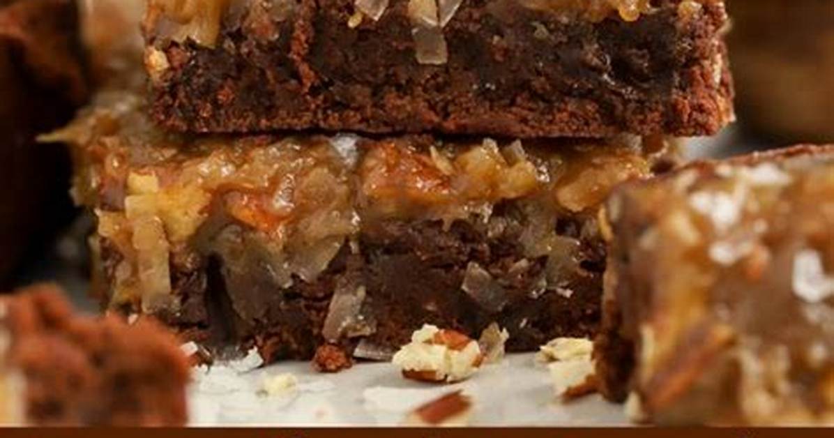 German Chocolate Brownies - Celebrating Sweets
