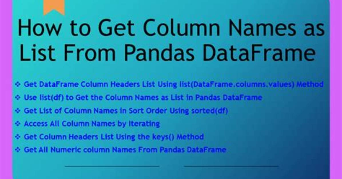 Get a List from Pandas Dataframe Column Headers