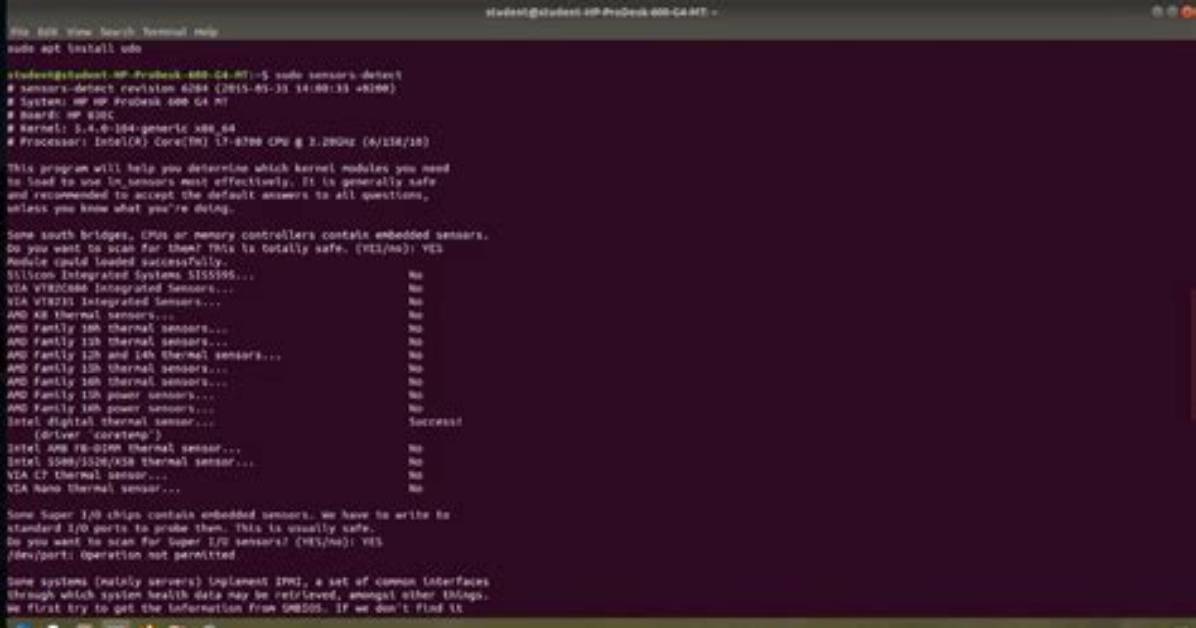 Get Cpu Temperature from the Centos Command Line