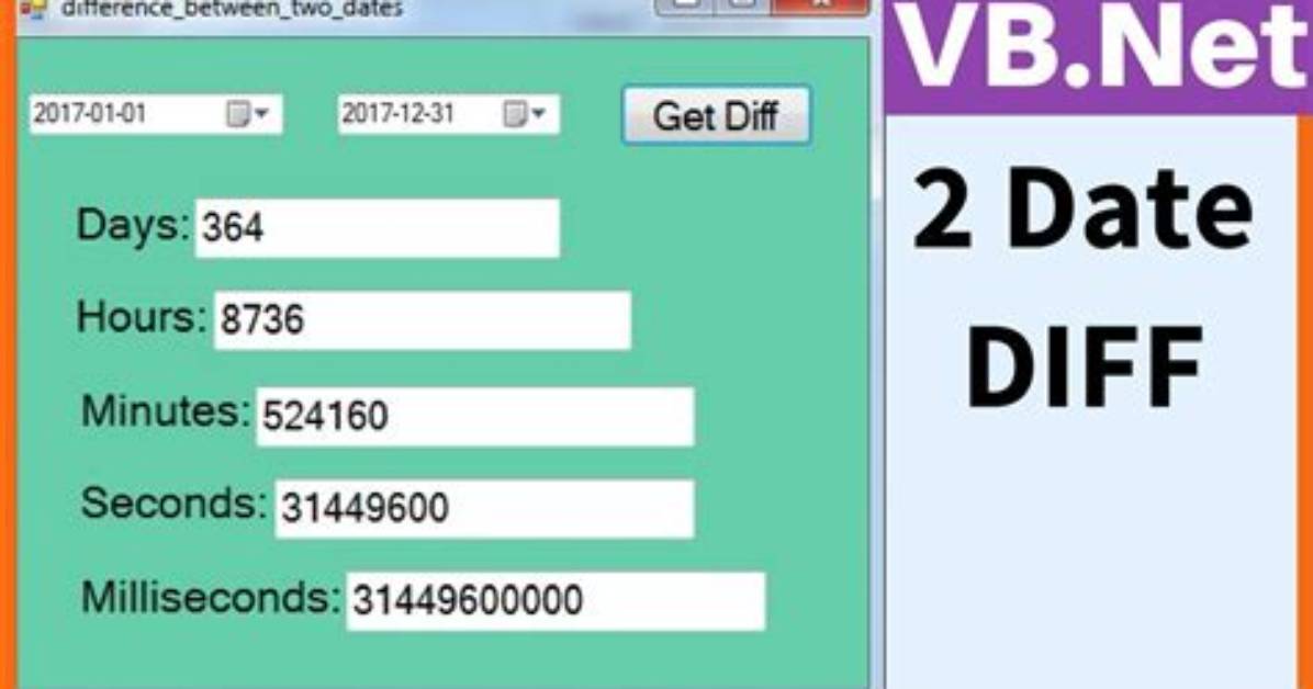 Get Date Difference in Vb. Net