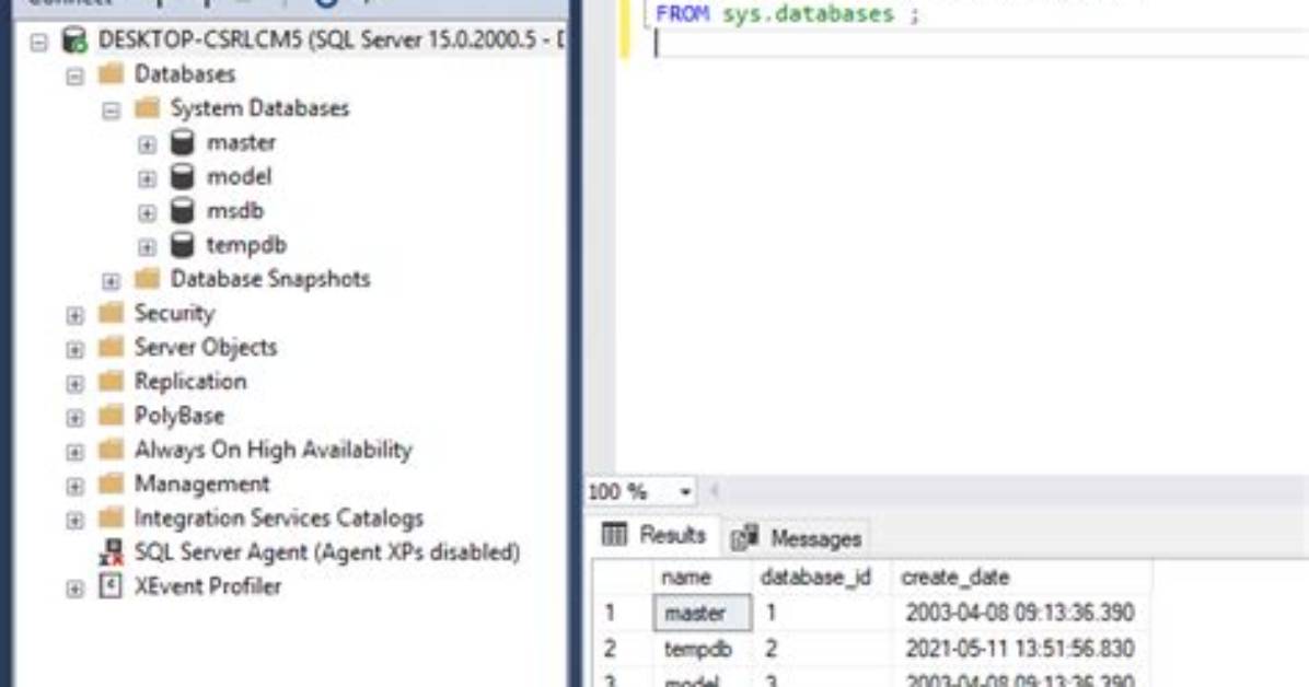 Get List of Databases from Sql Server