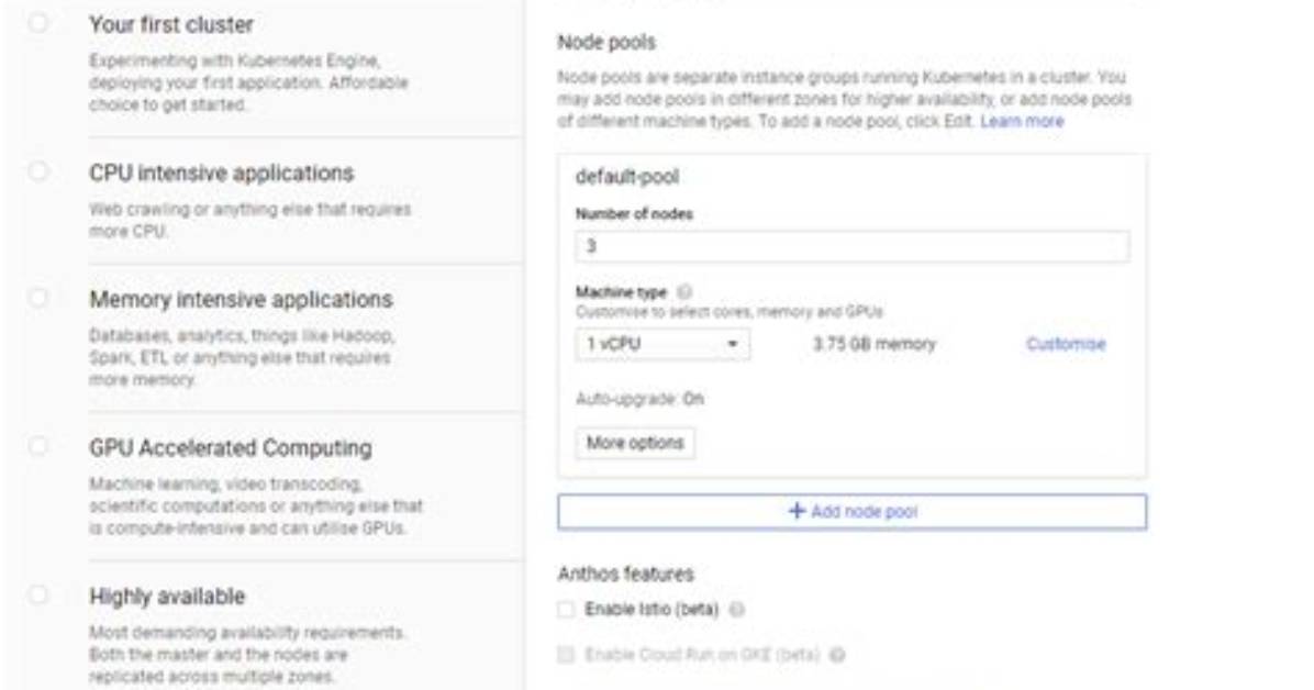 Get the Gcloud Create Cmd for a Cluster Created Through the Gcp Ui