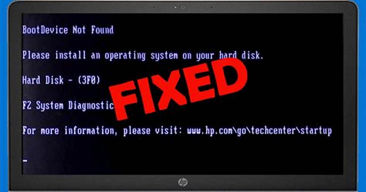 Getting an “Boot Device Not Found (3F0)” Error on Hp Zbook 15 G2