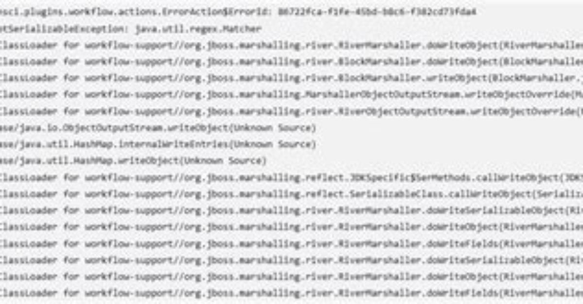 Getting Java. Io. Notserializableexception: Org. Jenkinsci. Plugins. Workflow. Job. Workflowjob Error in Jenkins