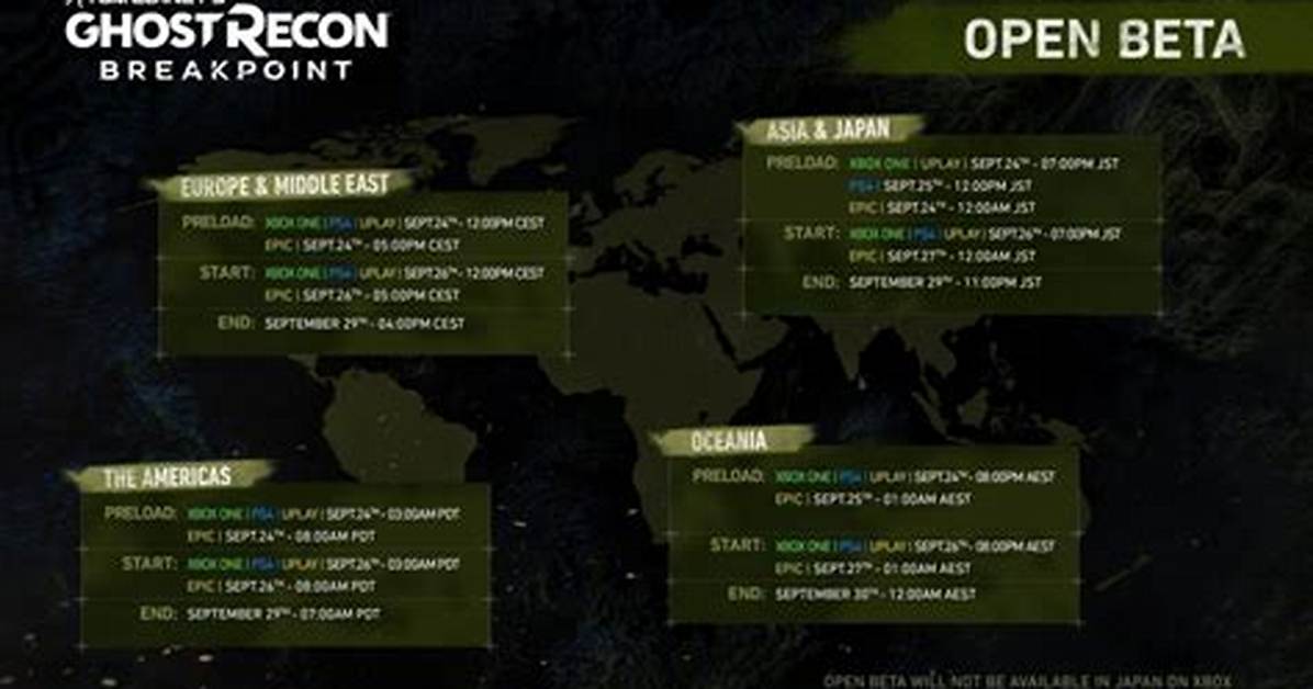 Ghost Recon Breakpoint Open Beta Dates Announced
