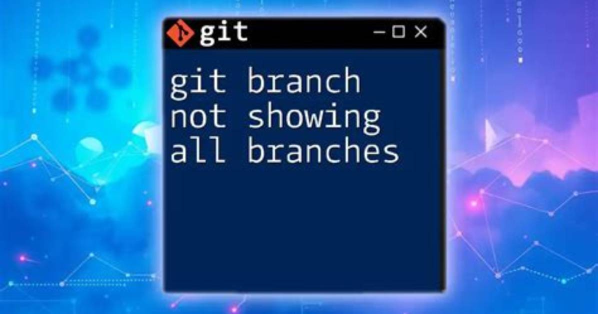 Git Branch Is Not Showing All the Branches