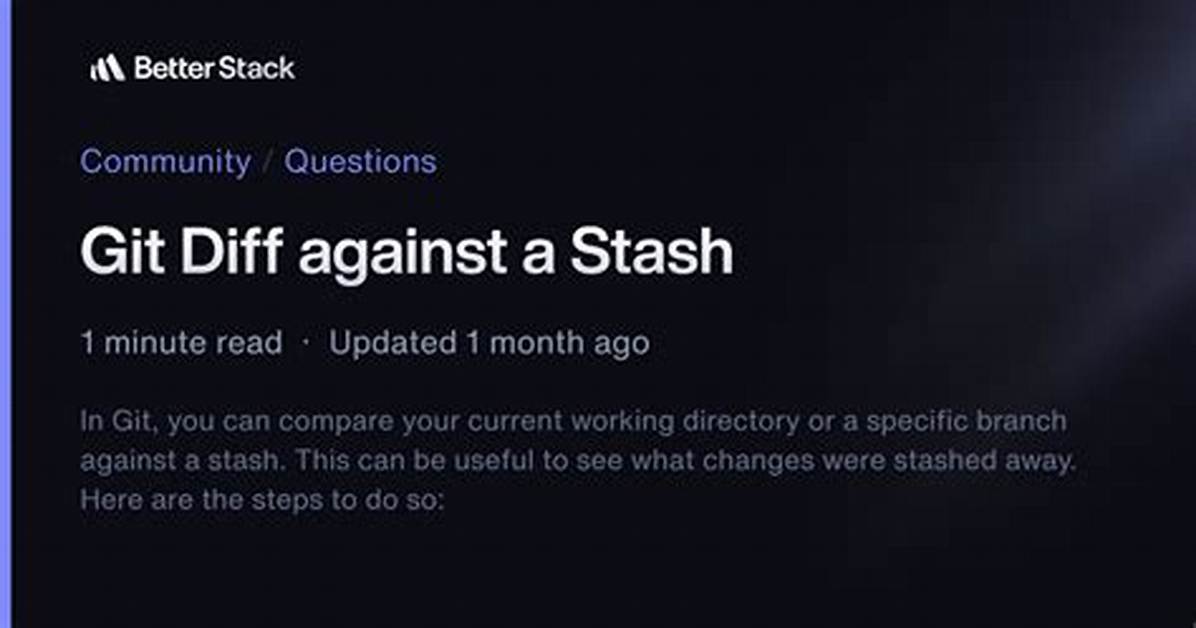 Git Diff Against a Stash