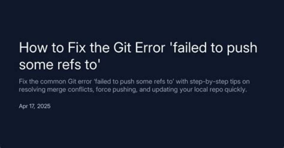 Git Error When Pushing - Update_Ref Failed