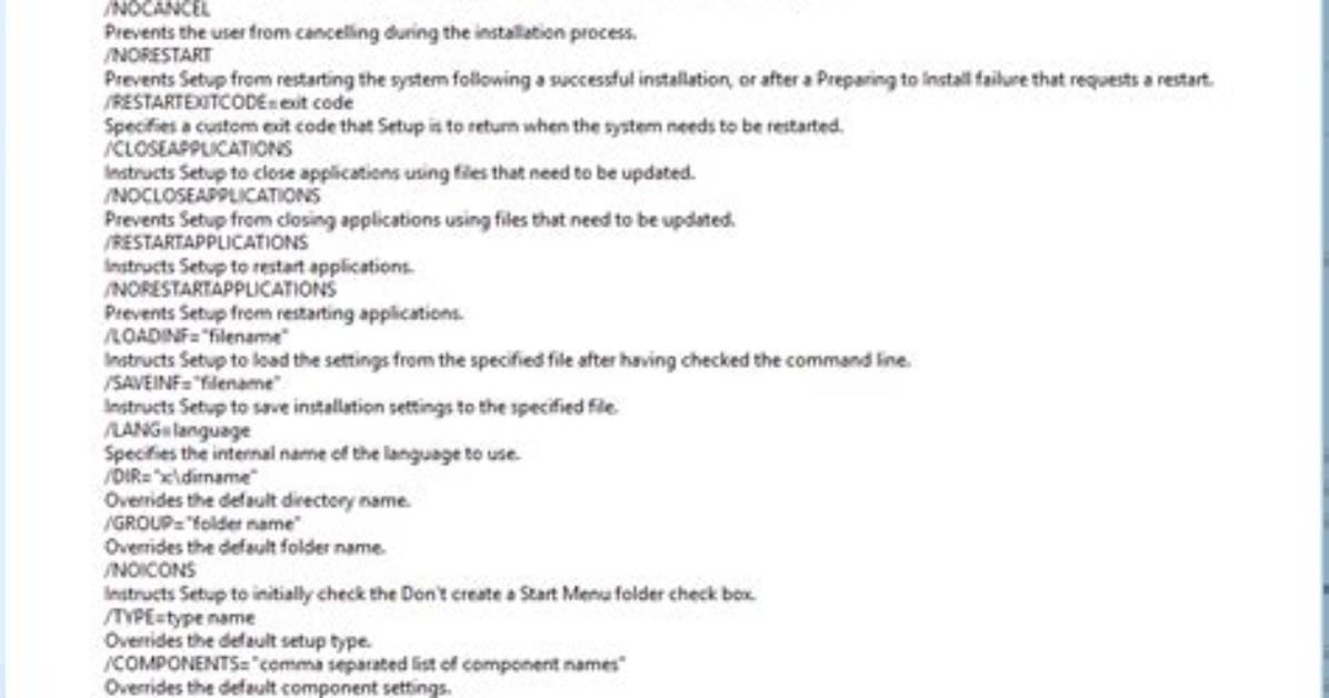 Git for Windows Silent Install Silent Arguments