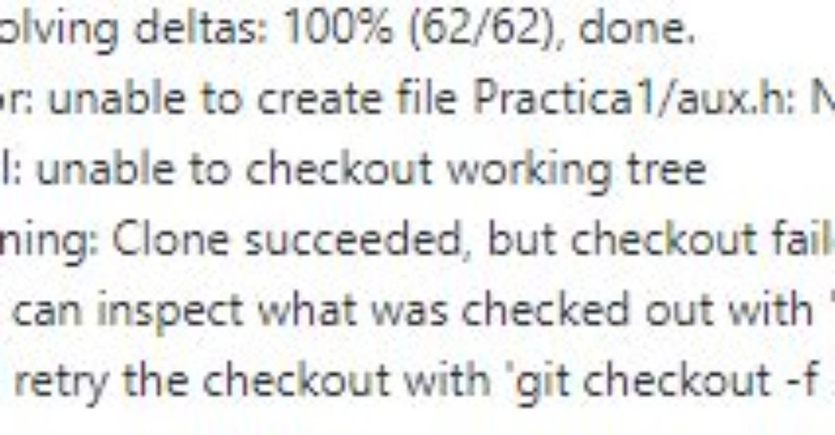 Github: Clone Succeeded, but Checkout Failed