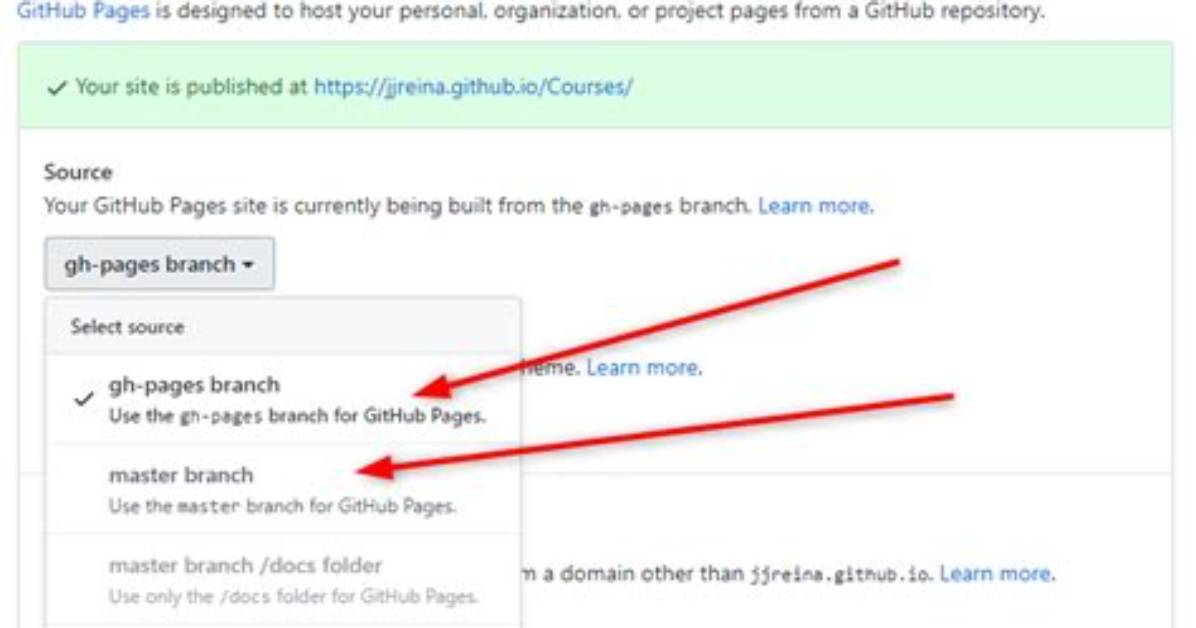 Github Page Shows Master Branch, Not Gh-Pages