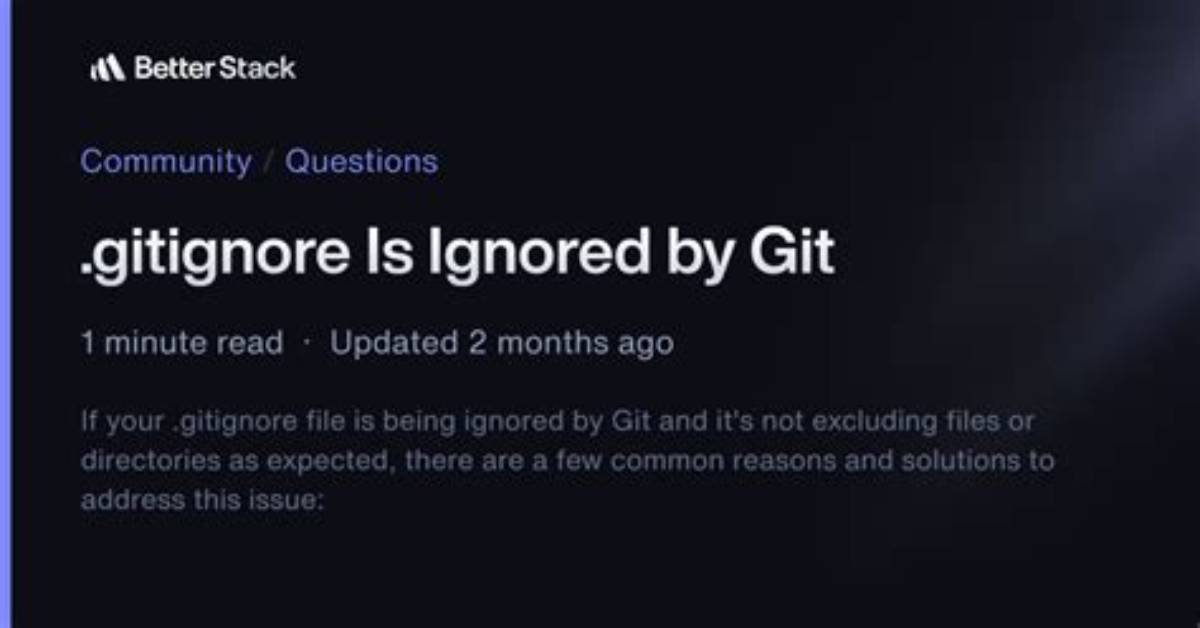 . Gitignore Is Ignored by Git