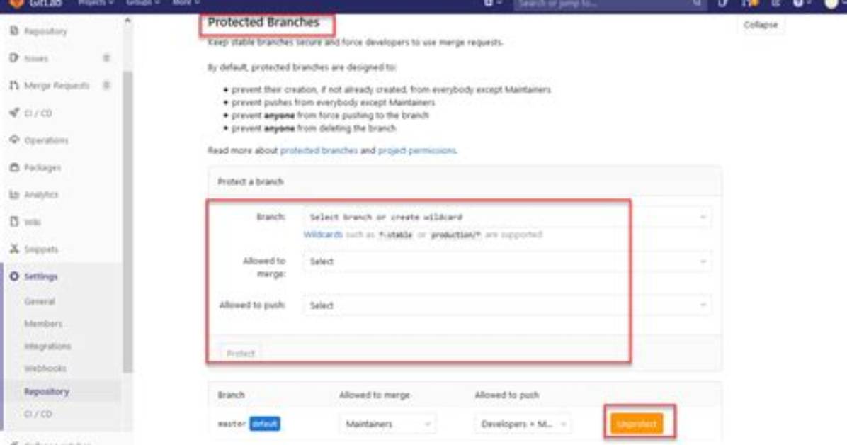 Gitlab: Can't Push to Master Only