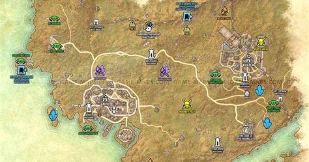 Gold Coast Map - the Elder Scrolls Online: Dark Brotherhood (Eso)