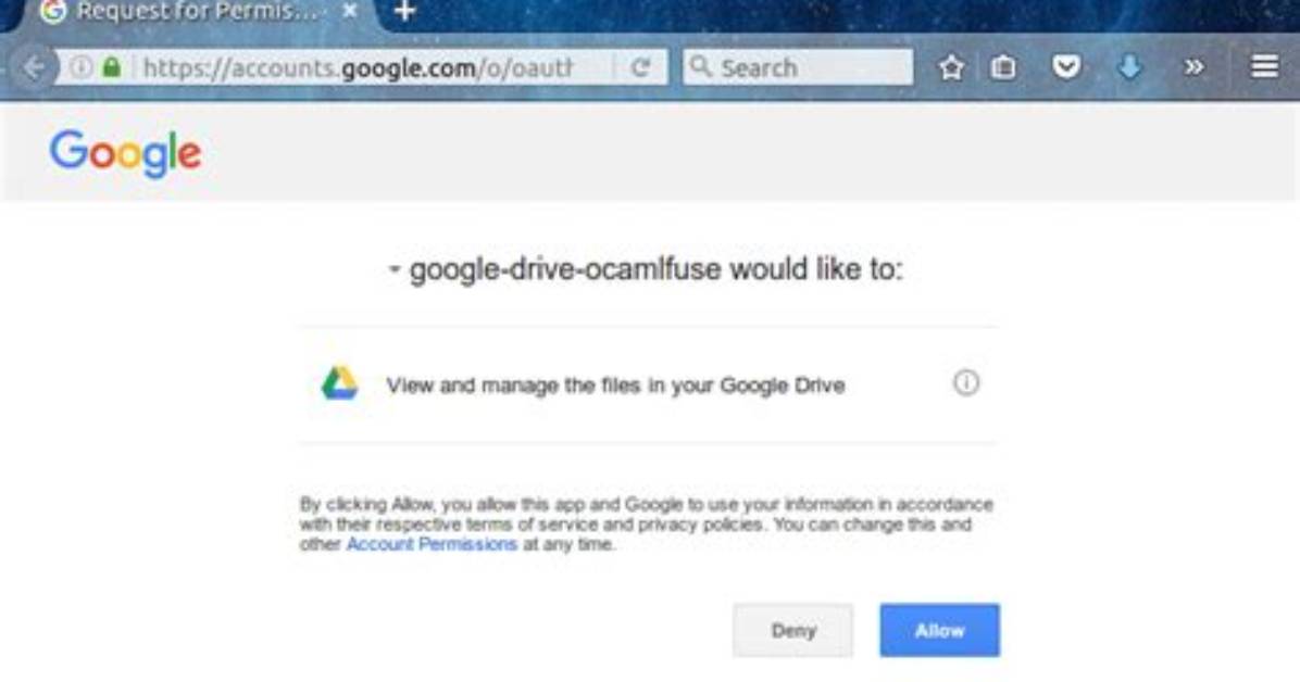 Google Drive Access. Ocamlfuse Fine. Is It Secure?
