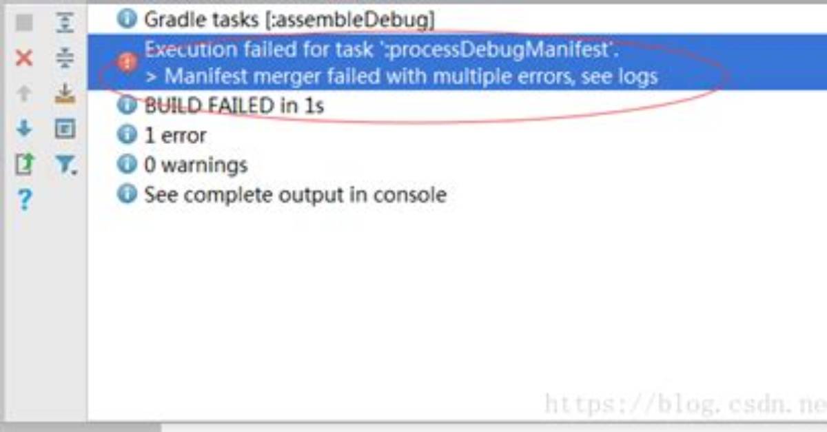 Gradle: Execution Failed for Task ': processDebugManifest'