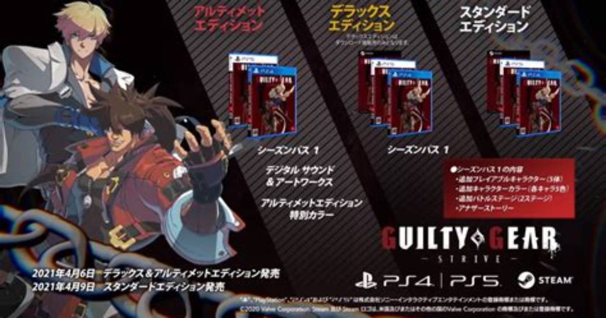 Guilty Gear Strive Release Date Set for April 9 on Ps5, Ps4, Pc via Steam
