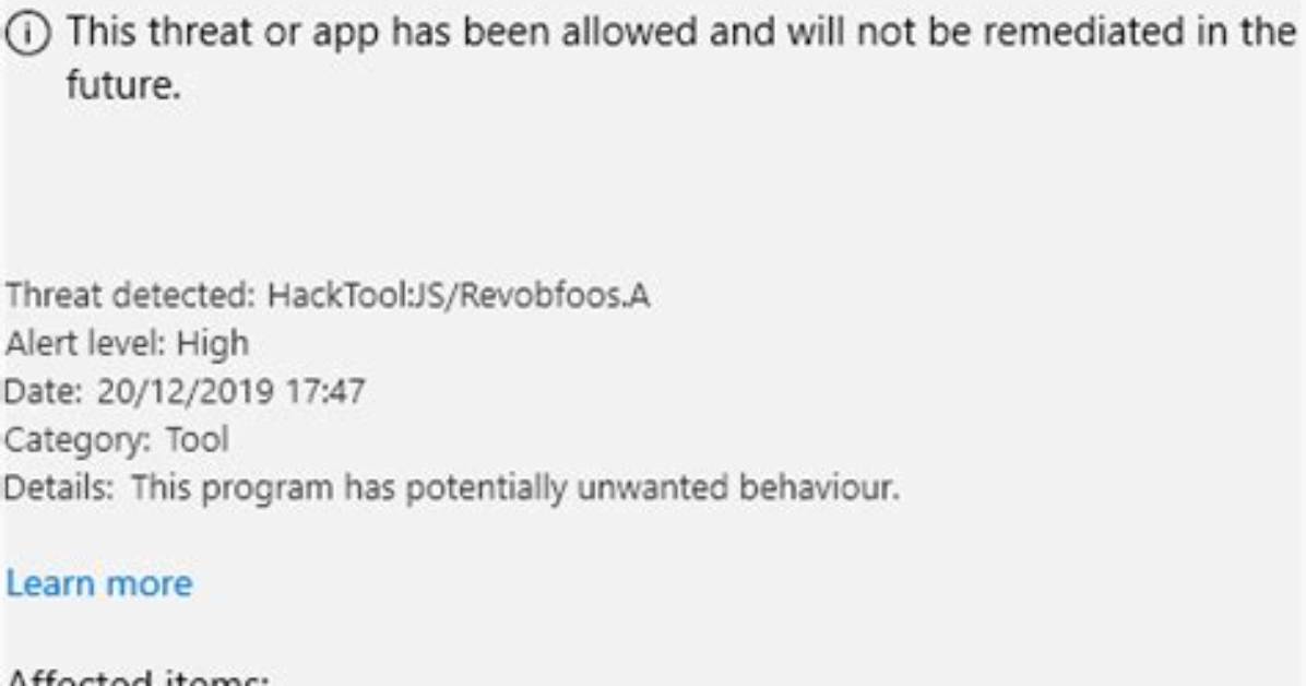 Hacktool: Js/Revobfoos. D