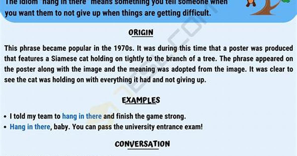 Hang in There Meaning - How to Discuss