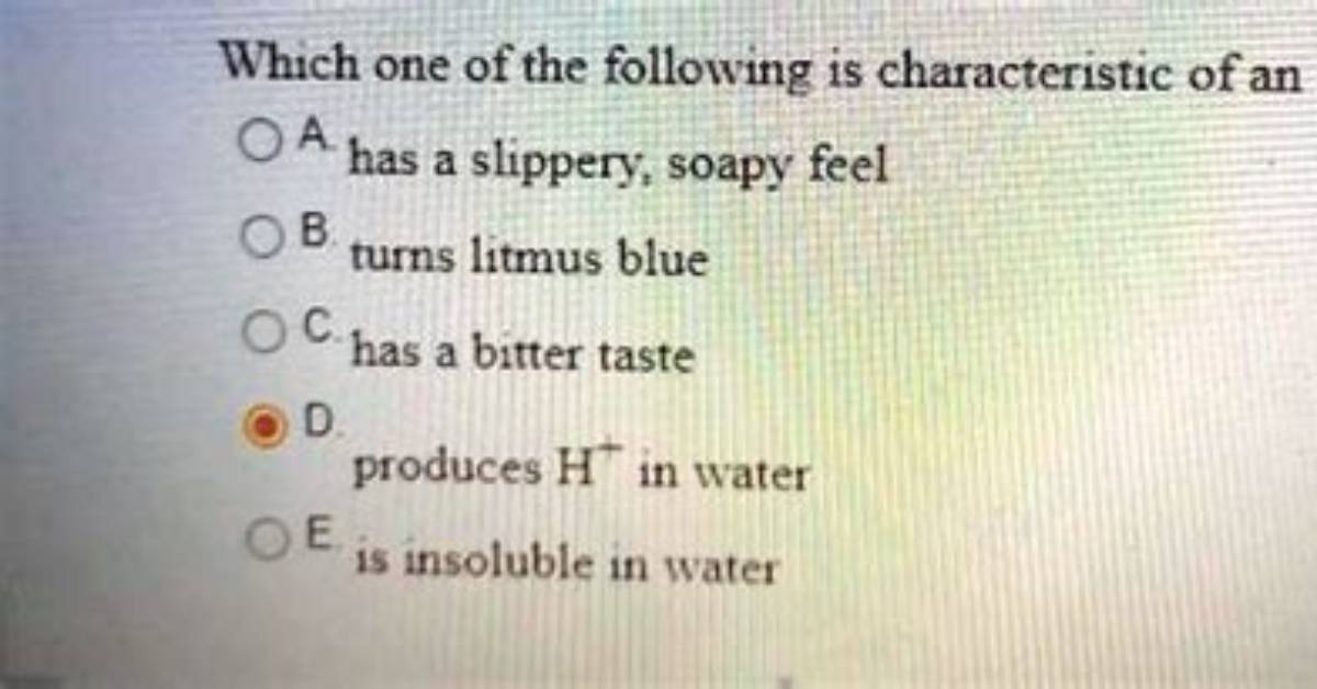 Has a Soapy Feel Acid or Base?