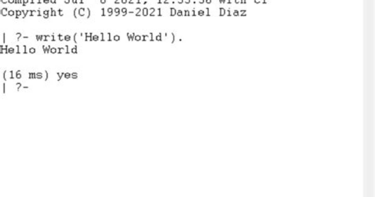 Hello World in Prolog