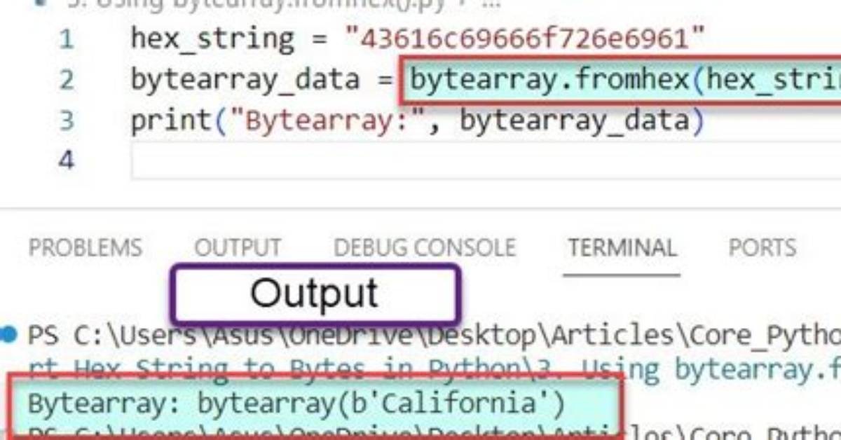 Hexadecimal String to Byte Array in Python