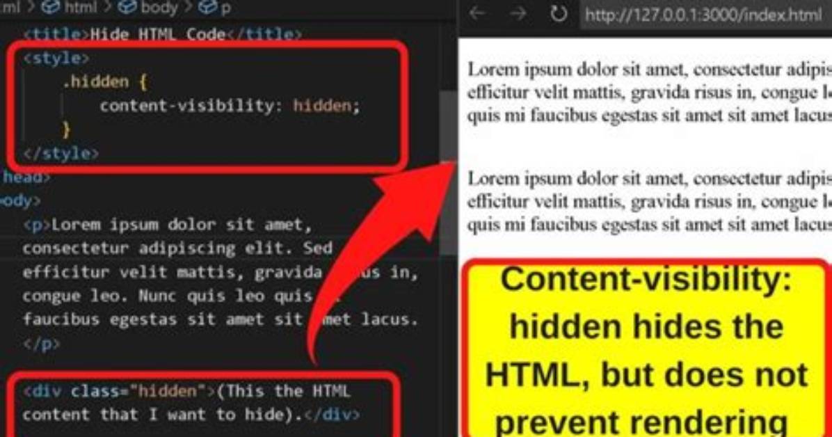 Hide Text Within Html?