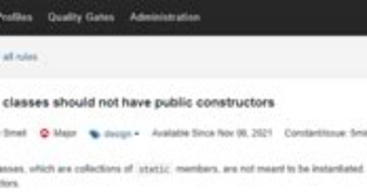 Hide Utility Class Constructor: Utility Classes Should Not Have a Public or Default Constructor