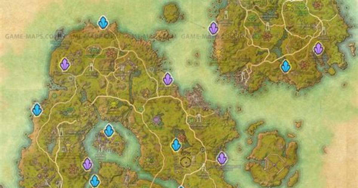 High Isle & Amenos Skyshards Location Map the Elder Scrolls Online (Eso)