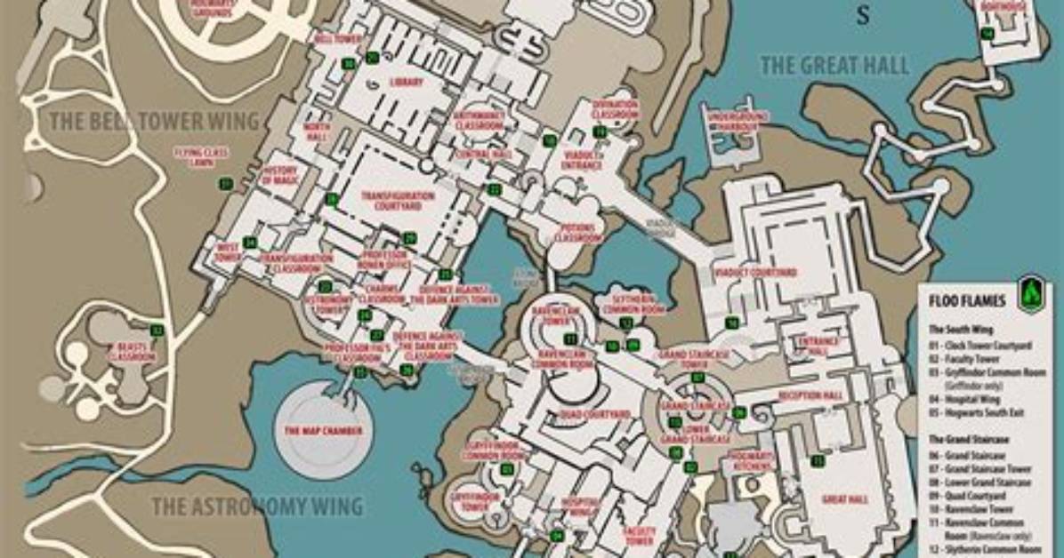 Hogwarts Legacy Map of Hogwarts Castle