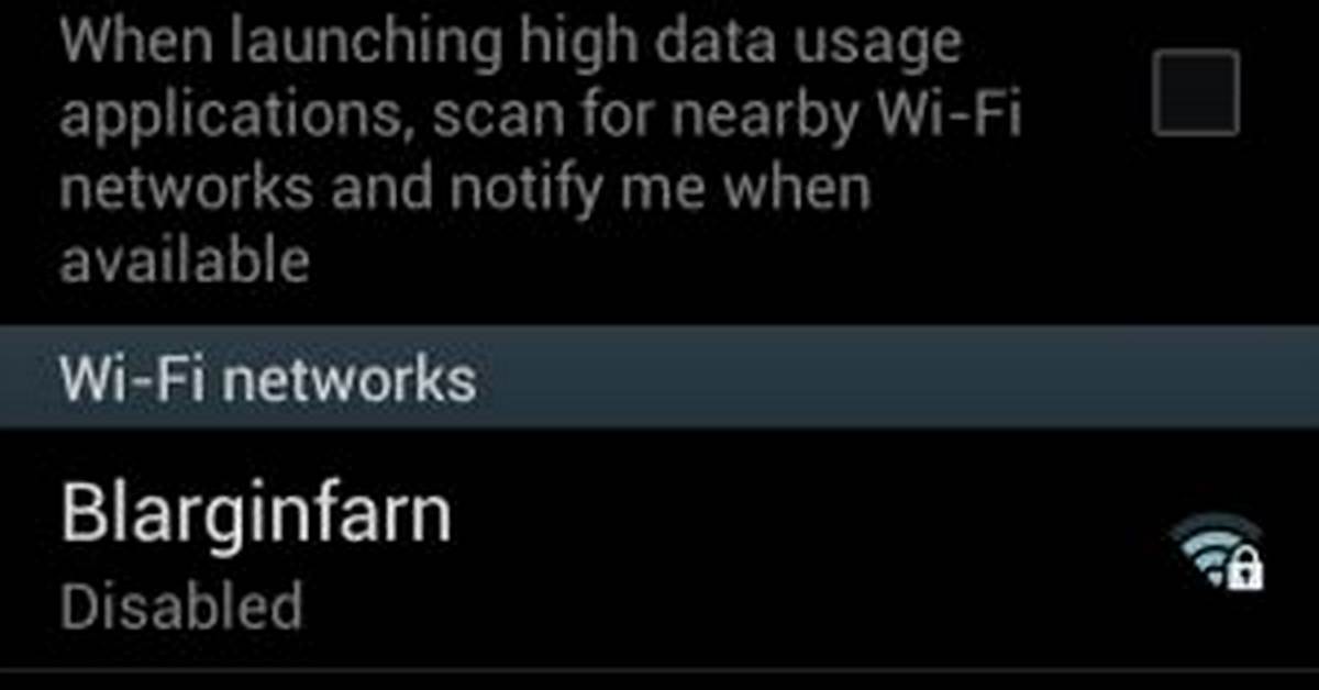 Home Wifi Network Disabled | Android Central