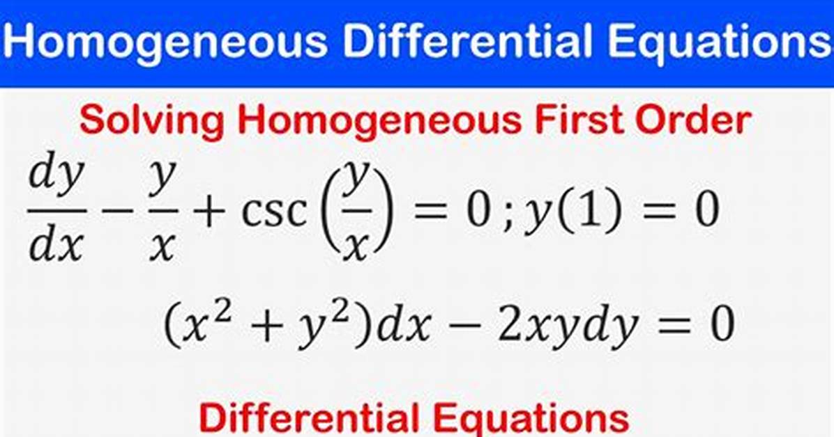 Homogeneous Differential Equation - News