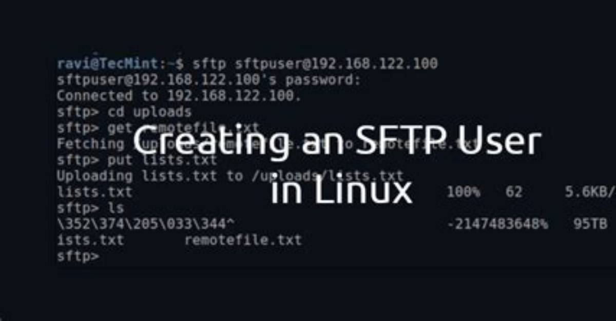 How Add Sftp User in Linux?