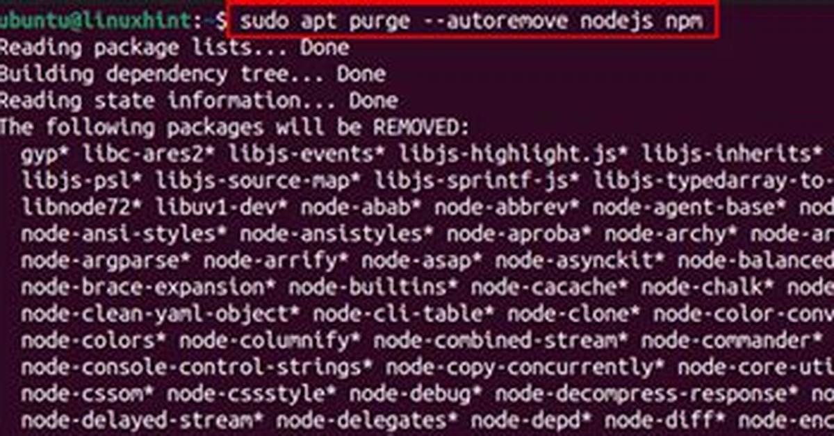 How Can I Completely Uninstall Nodejs, Npm and Node in Ubuntu [Closed]