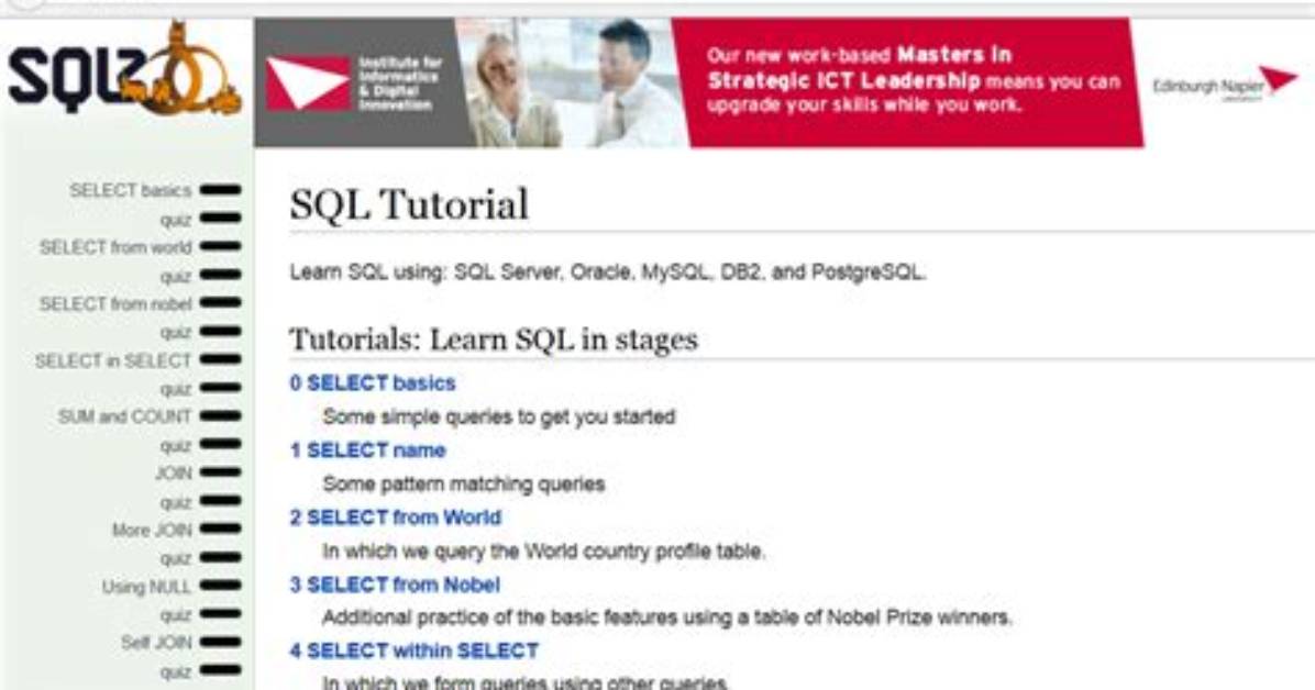 How Can I Learn Sql Online