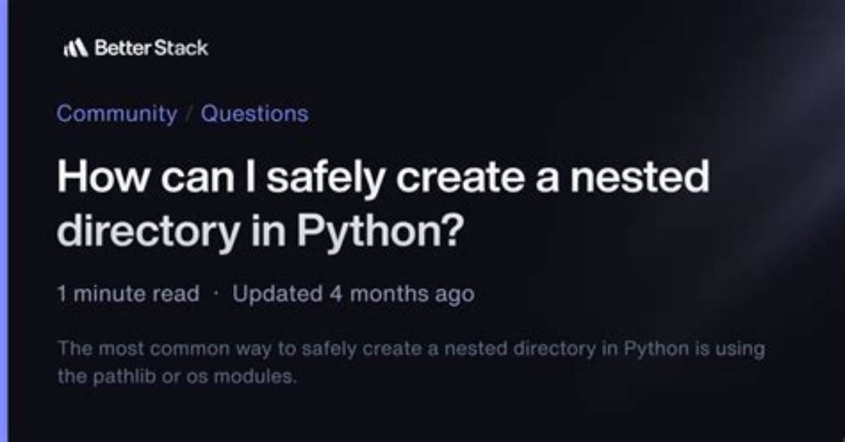 How Can I Safely Create a Nested Directory?
