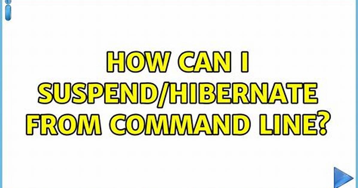 How Can I Suspend/Hibernate from Command Line?