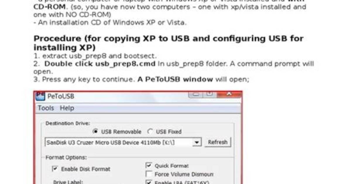 How Clean Install Windows Xp from Usb?