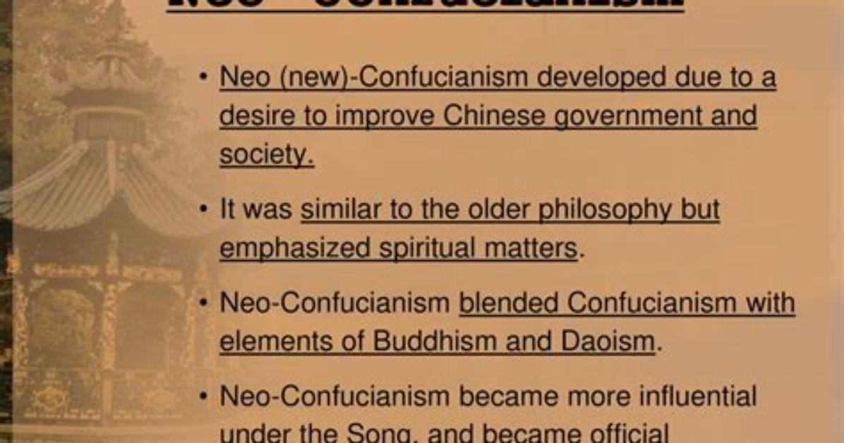 How Did Neo Confucianism Differ from Confucianism