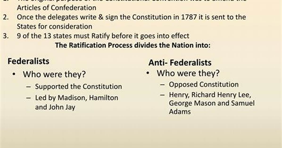 How Did They Ratify the Constitution