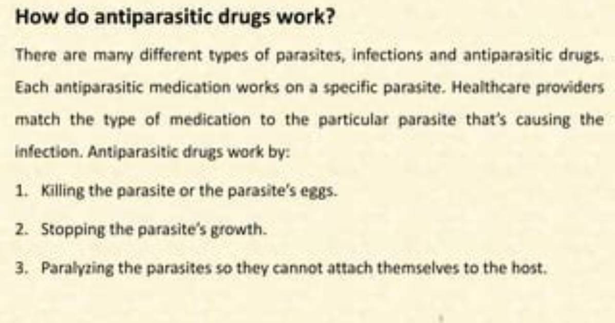How Do Antiparasitic Work?