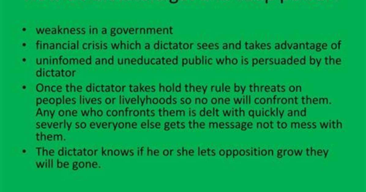 How Do Dictators Keep Control?