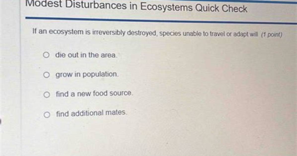 How Do Ecosystems React to Major Disturbances