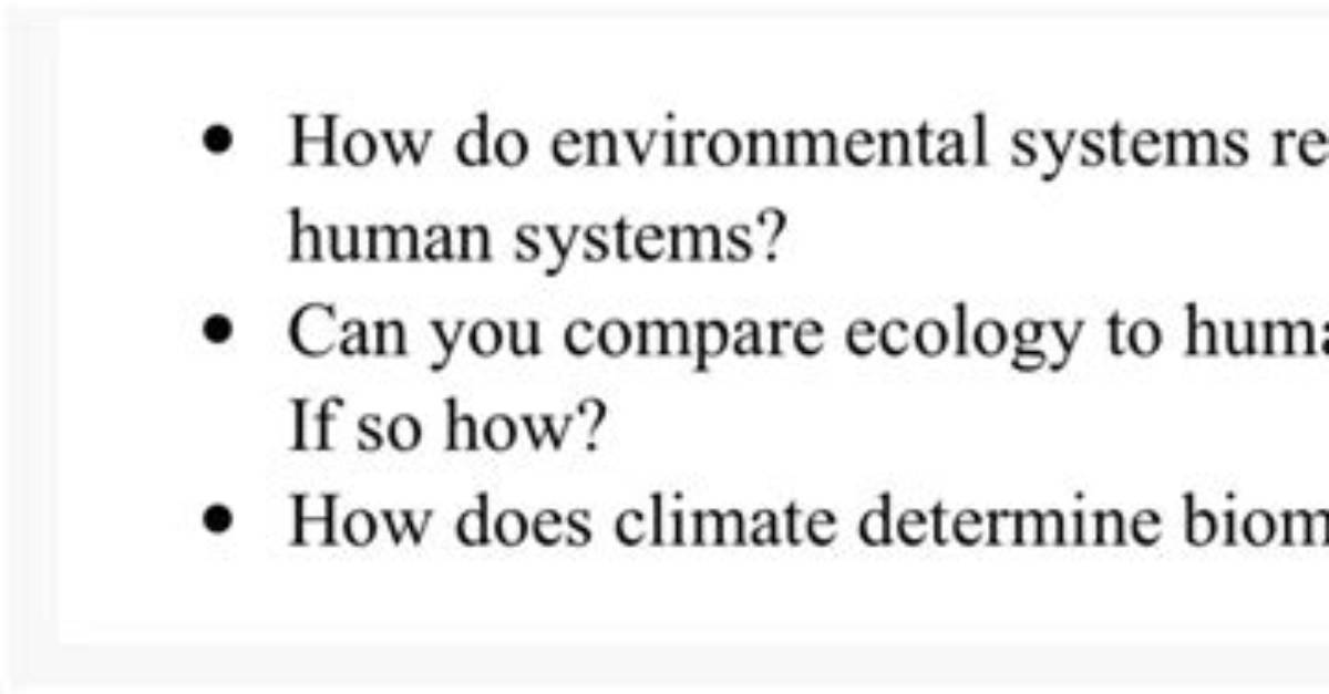 How Do Environmental Systems Relate to Human Systems