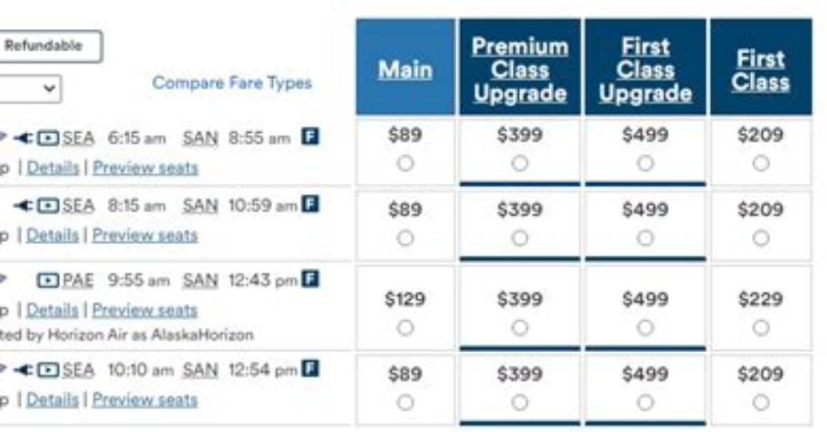 How Do First Class Upgrades Work on Alaska