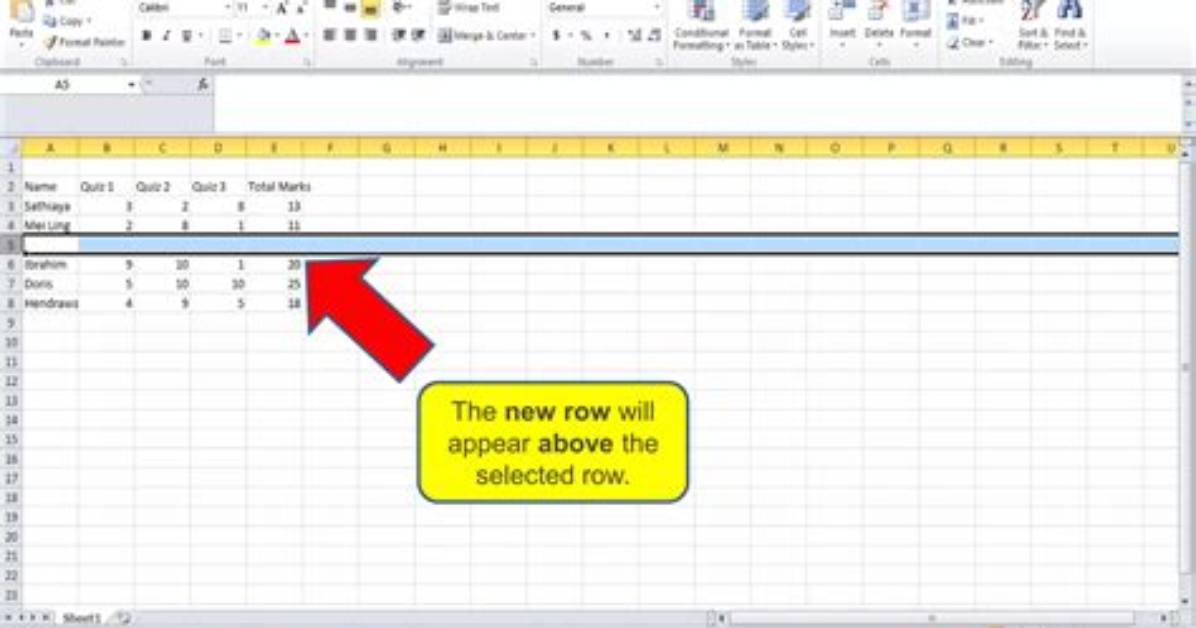 How Do I Add New Row in Excel *Below* the Current One?